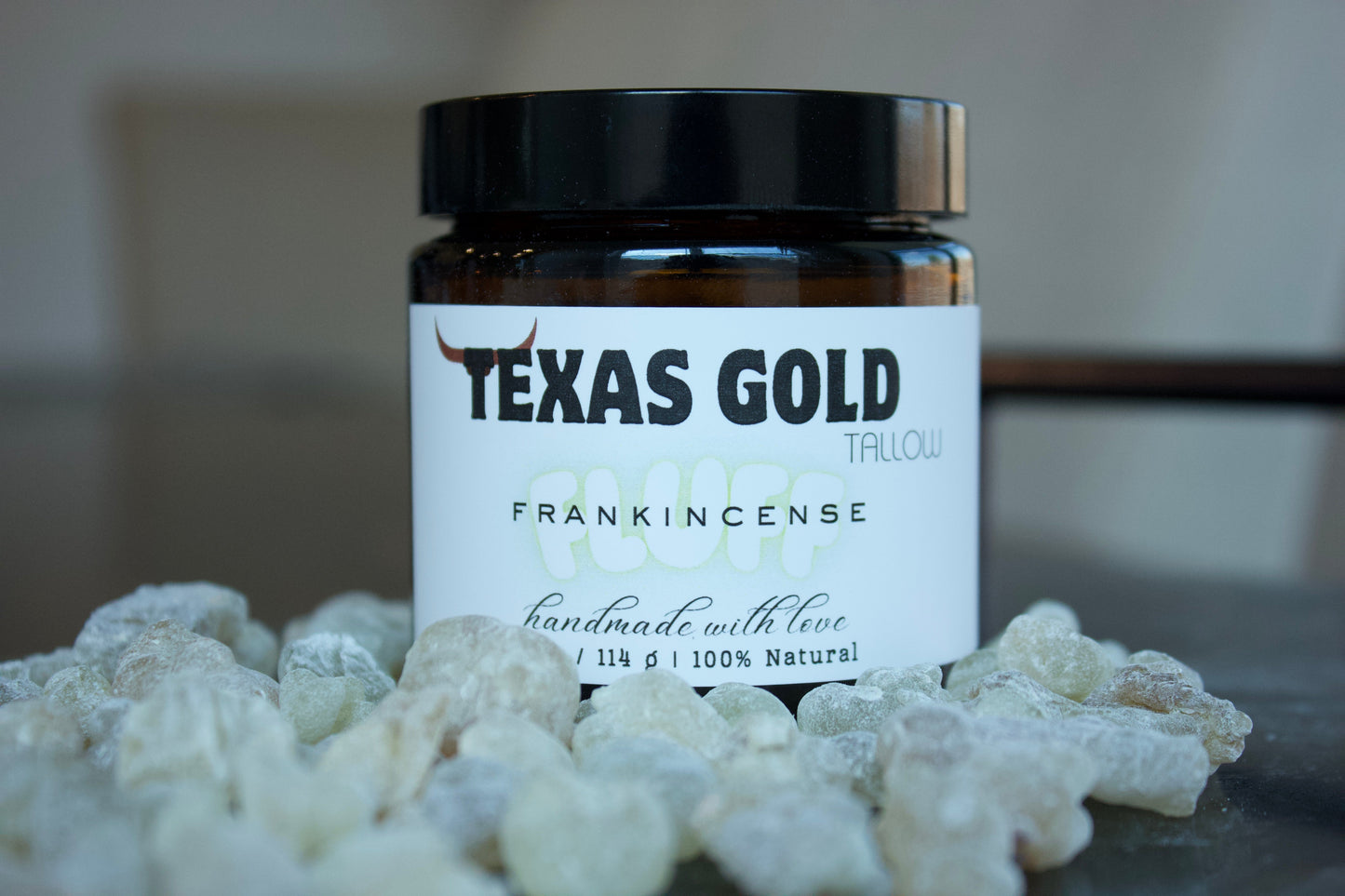 Texas Gold Tallow grass fed and grass finished beef tallow Frankincense FLUFF whipped tallow with Royal Green Hojari Frankincense resin